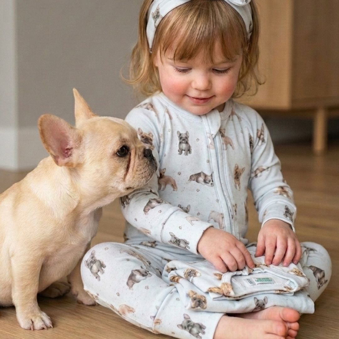 FRENCHIE | Full Zip Unisex Romper - Smitten Bub Co.