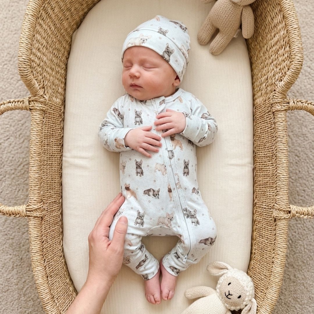 FRENCHIE | Full Zip Unisex Romper - Smitten Bub Co.
