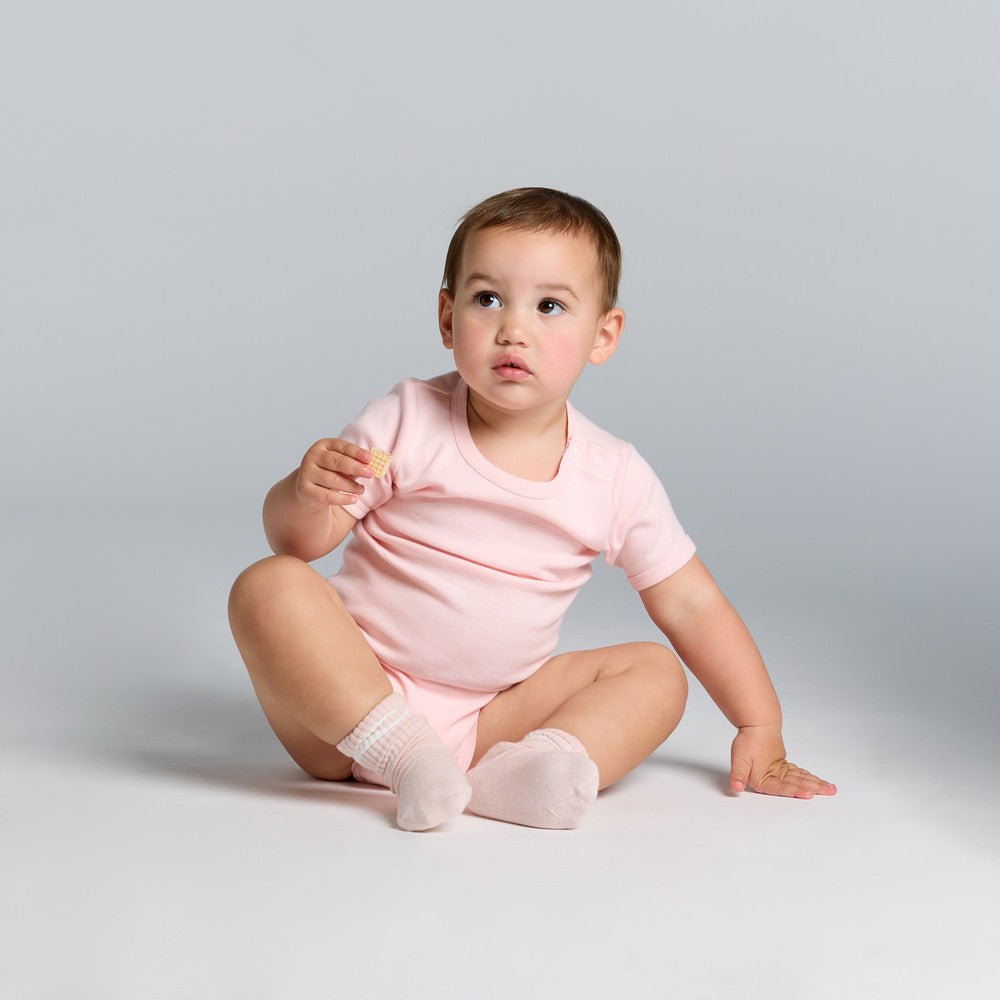 Infant Short Sleeve Romper - Baby Pink - Smitten Bub Co.