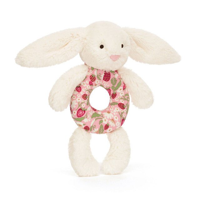 Jellycat Blossom Cream Bunny 'Berry' Ring Rattle - Smitten Bub Co.