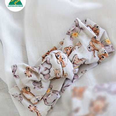 Baby Safari Animal - Topknot Bow - Smitten Bub Co.