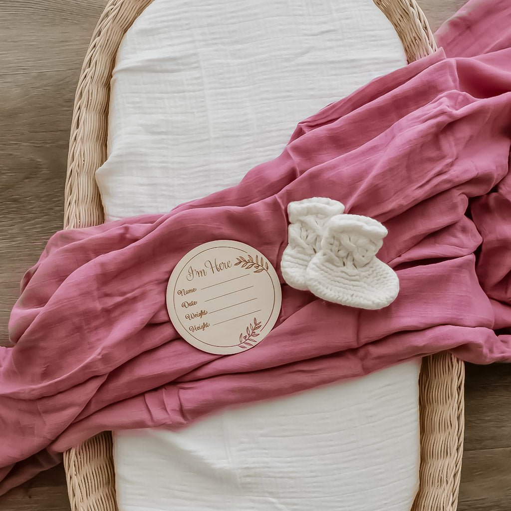 DUSTY BURGUNDY | Bamboo Cotton Muslin Swaddle - Smitten Bub Co.