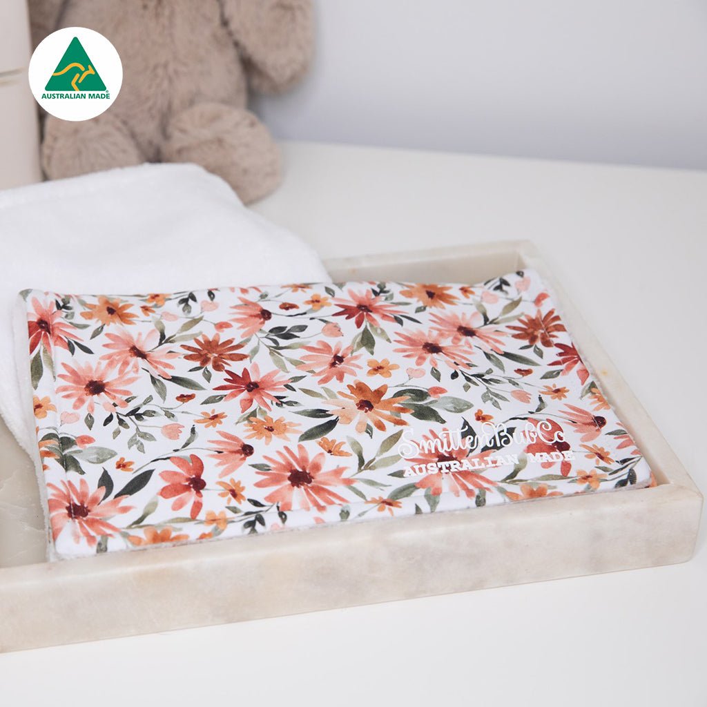 Orange African Daisy Burp Cloth - Smitten Bub Co.