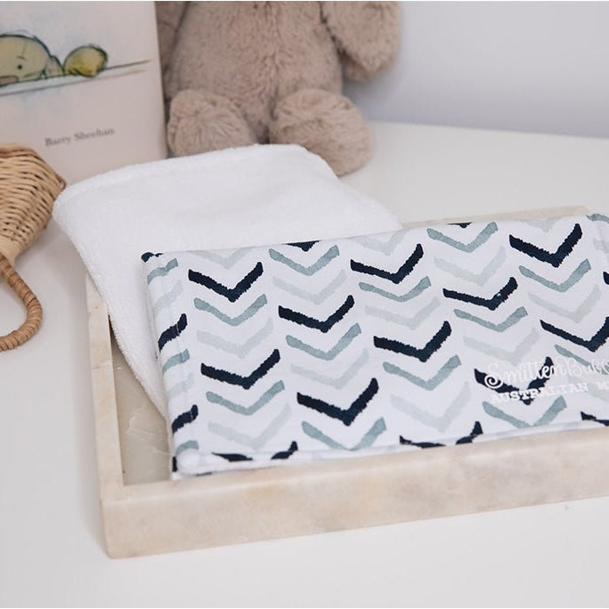 Blue Chevron Burp Cloth - Smitten Bub Co.