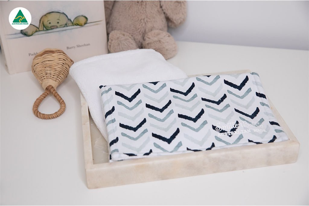 Blue Chevron Burp Cloth - Smitten Bub Co.