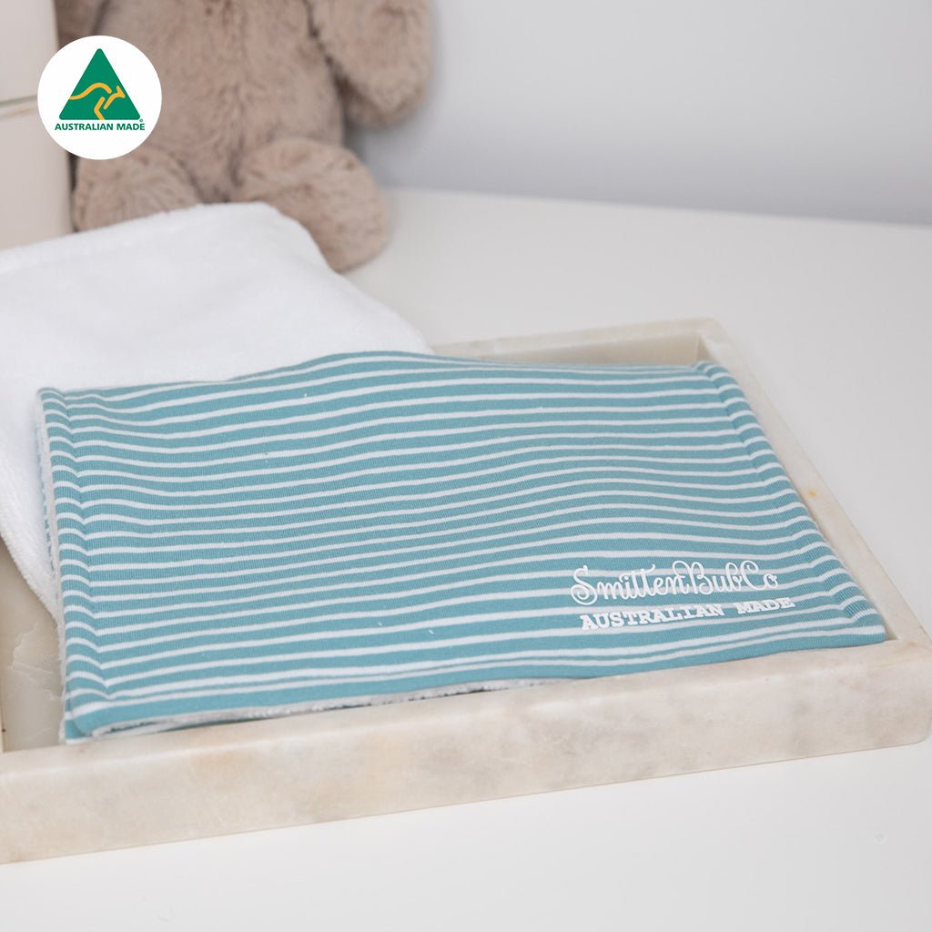 Blue Stripe Burp Cloth - Smitten Bub Co.