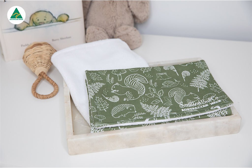 Z Green Woodland Harmony Burp Cloth - Smitten Bub Co.