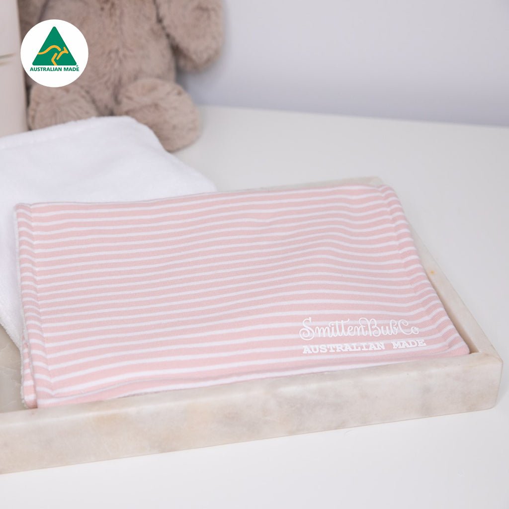 Pink Stripe Burp Cloth - Smitten Bub Co.