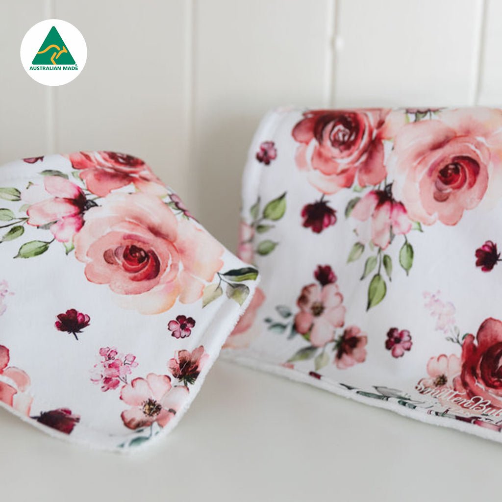 Roses Burp Cloth - Smitten Bub Co.