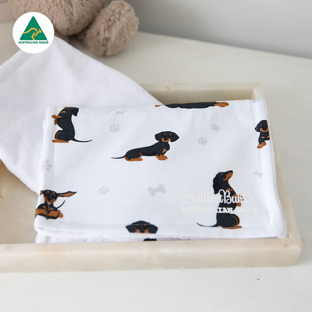 Dachshund Burp Cloth - Smitten Bub Co.