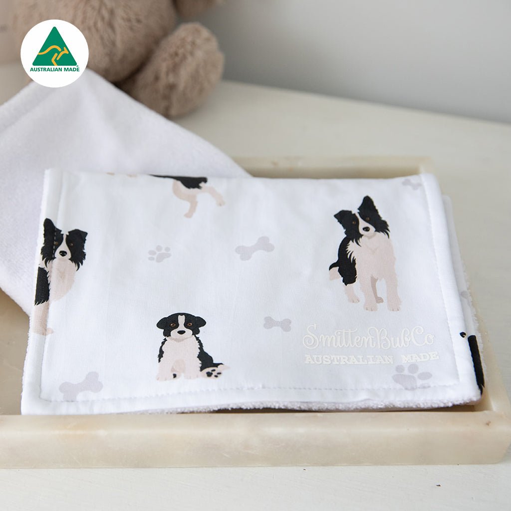Border Collie Burp Cloth - Smitten Bub Co.