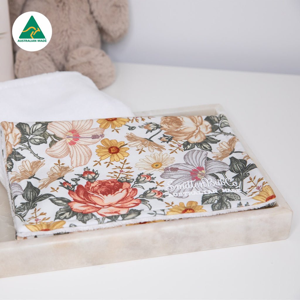 Traditional Florals Burp Cloth - Smitten Bub Co.