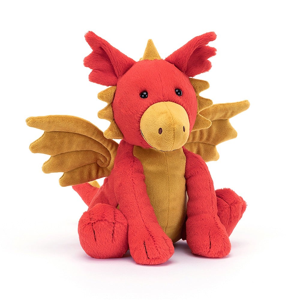 Jellycat Darvin Dragon, Red & Gold - Smitten Bub Co.