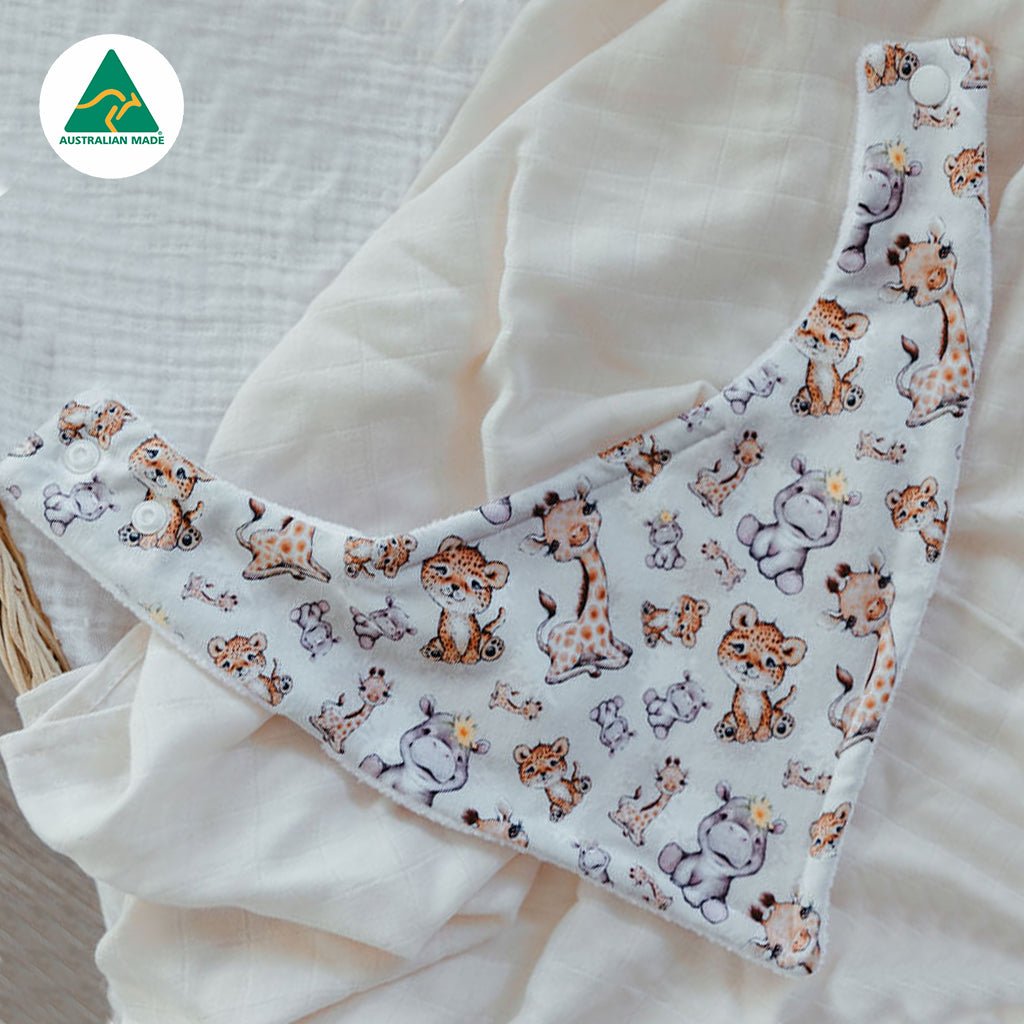 Baby Safari Animals Bandana Bib - Smitten Bub Co.