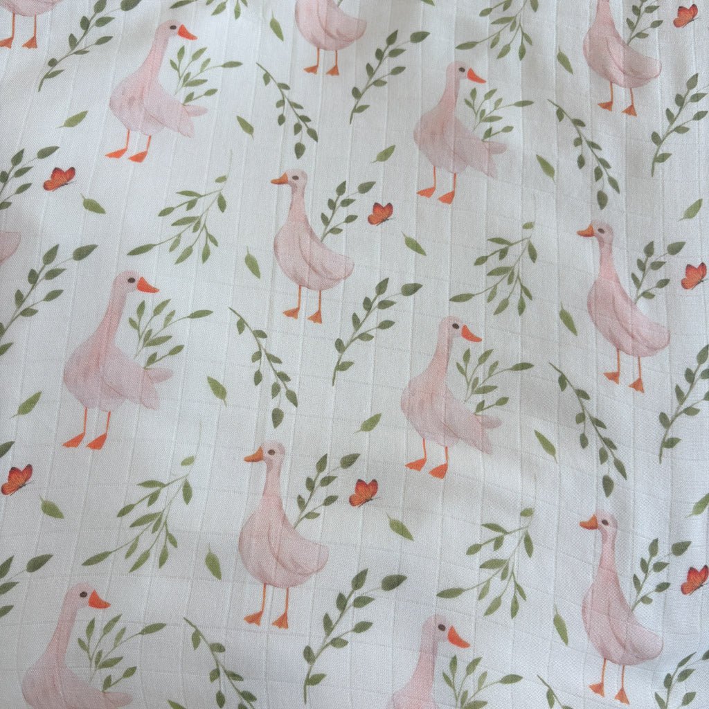 DUCKS | Bamboo Cotton Muslin Swaddle - Smitten Bub Co.