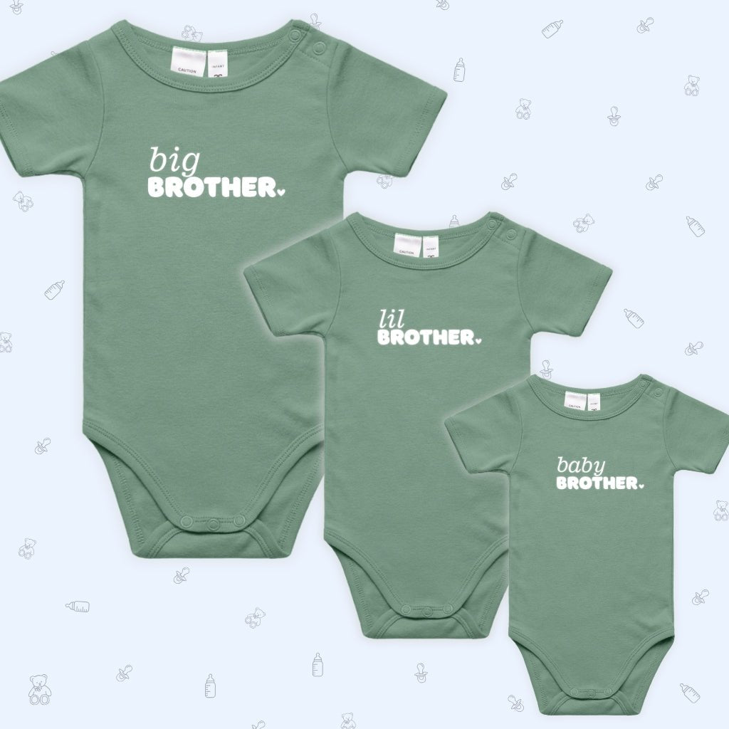 Infant Short Sleeve Romper - Sage Green - Smitten Bub Co.