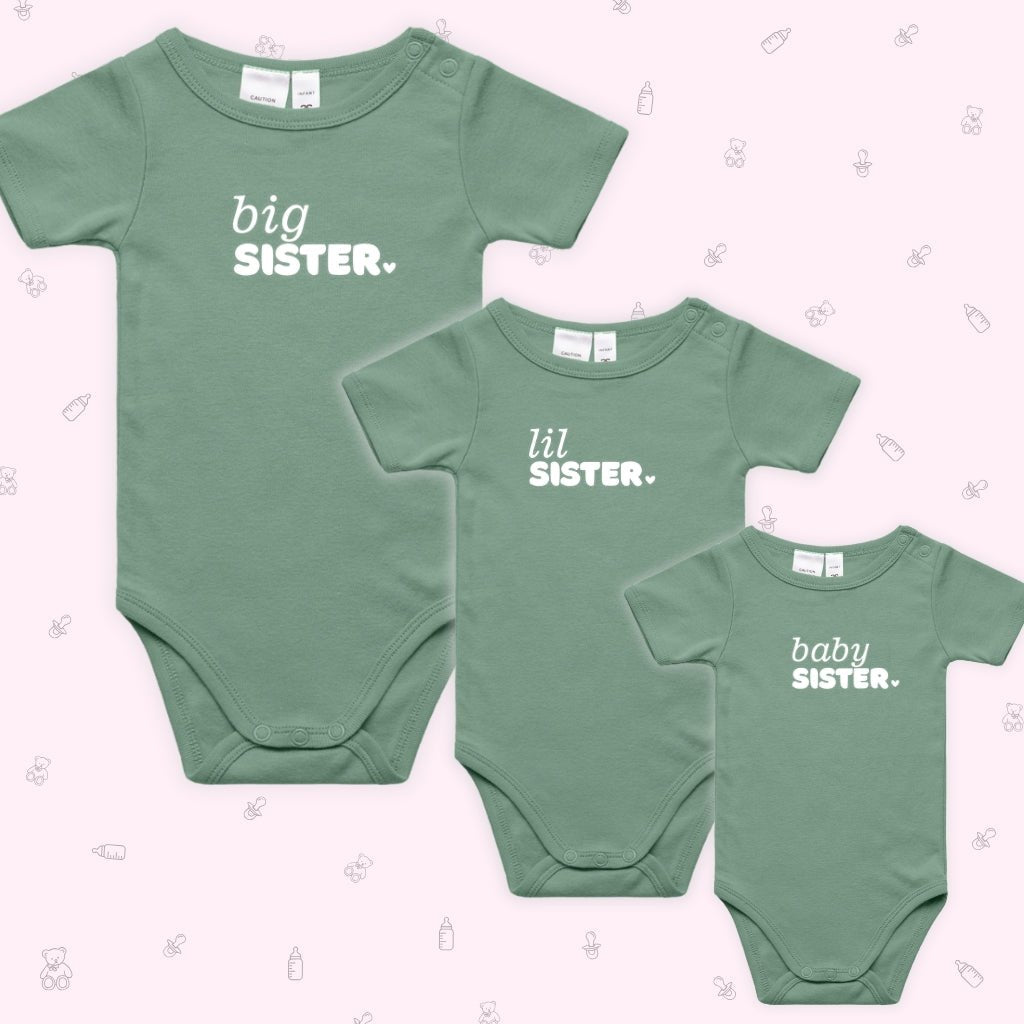 Infant Short Sleeve Romper - Sage Green - Smitten Bub Co.