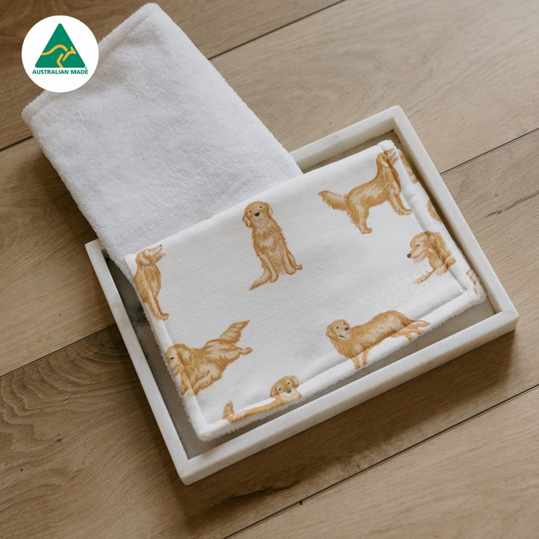 Golden Retriever Burp Cloth - Smitten Bub Co.