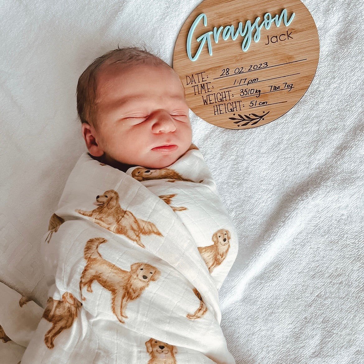 Golden Retrievers Bamboo Cotton Muslin Wrap | LIMITED AVAILABILITY - Smitten Bub Co.