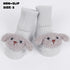 Grey Dog Character Socks | Non - Slip Grip for Baby and Toddler - Smitten Bub Co.