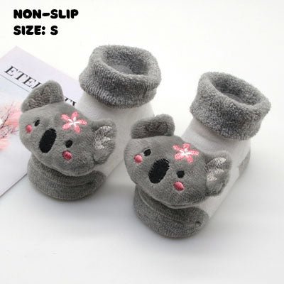 Koala Character Socks | Material Sole for Baby and Toddler - Smitten Bub Co.