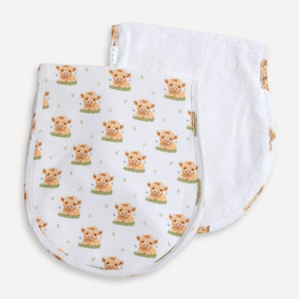 CURVED HIGHLAND COW | Burp Cloth - Smitten Bub Co.