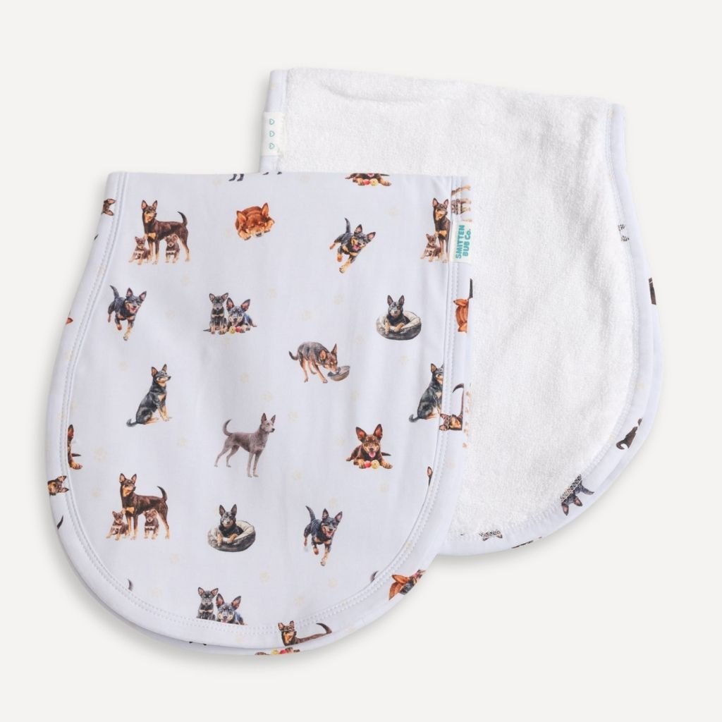 CURVED KELPIE | Burp Cloth - Smitten Bub Co.