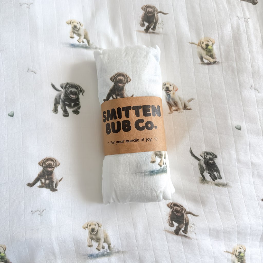 LABRADOR | Bamboo Cotton Muslin Swaddle - Smitten Bub Co.