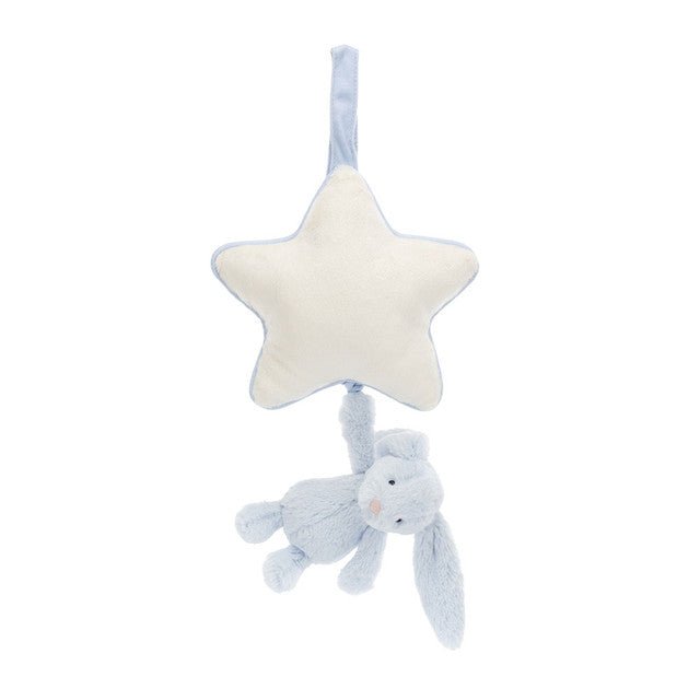 Jellycat Bashful Baby Blue Bunny Musical Pull - Smitten Bub Co.