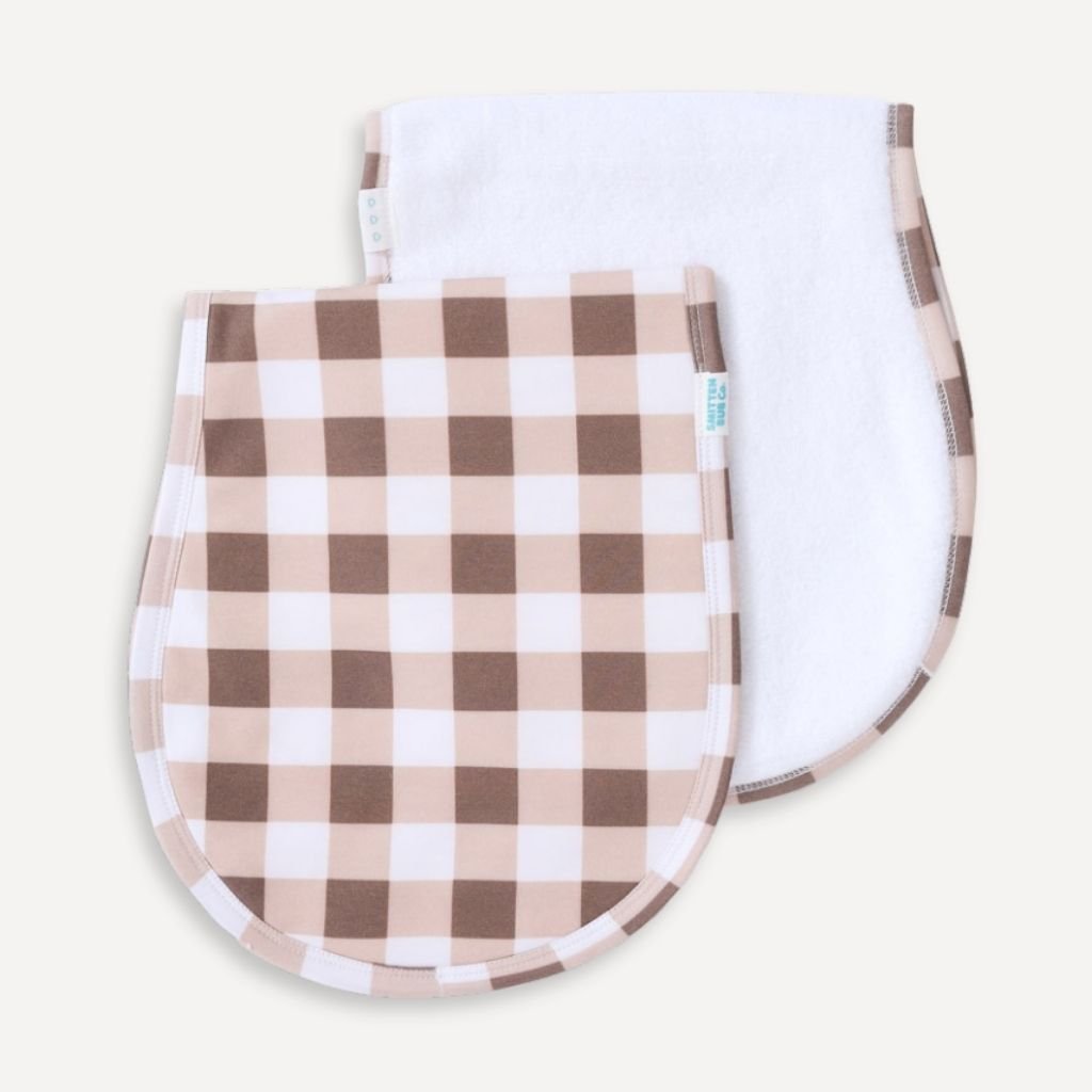 MOCHA GINGHAM | Burp Cloth - Smitten Bub Co.