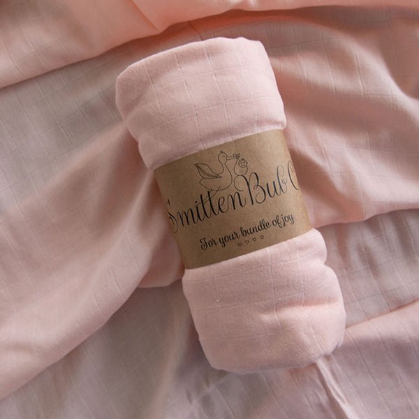 Soft Coral Bamboo Cotton Muslin Wrap - Smitten Bub Co.