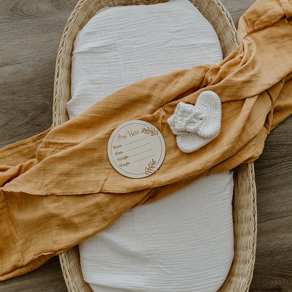Mustard Bamboo Cotton Muslin Wrap - Smitten Bub Co.
