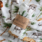 Safari Animals Bamboo Cotton Muslin Wrap - Smitten Bub Co.