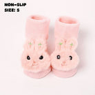 Pink Fluffy Bunny Rabbit Character Socks | Non - Slip Grip for Baby and Toddler - Smitten Bub Co.