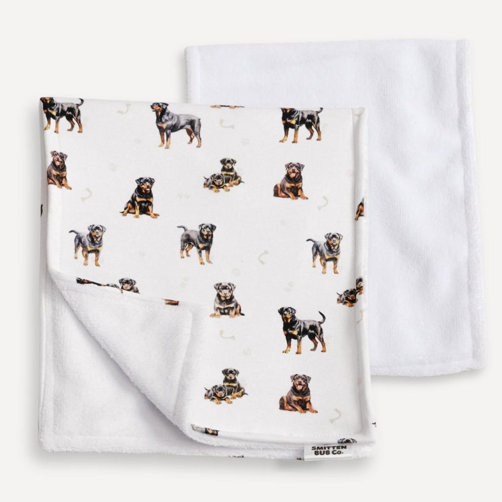 CURVED ROTTWEILER | Burp Cloth - Smitten Bub Co.