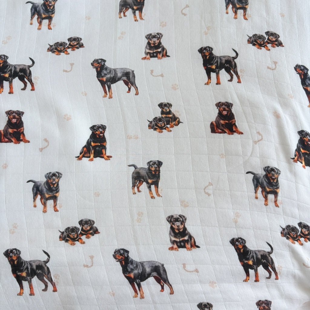 ROTTWEILER | Bamboo Cotton Muslin Swaddle - Smitten Bub Co.