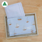 Blue Sail Boats Burp Cloth - Smitten Bub Co.