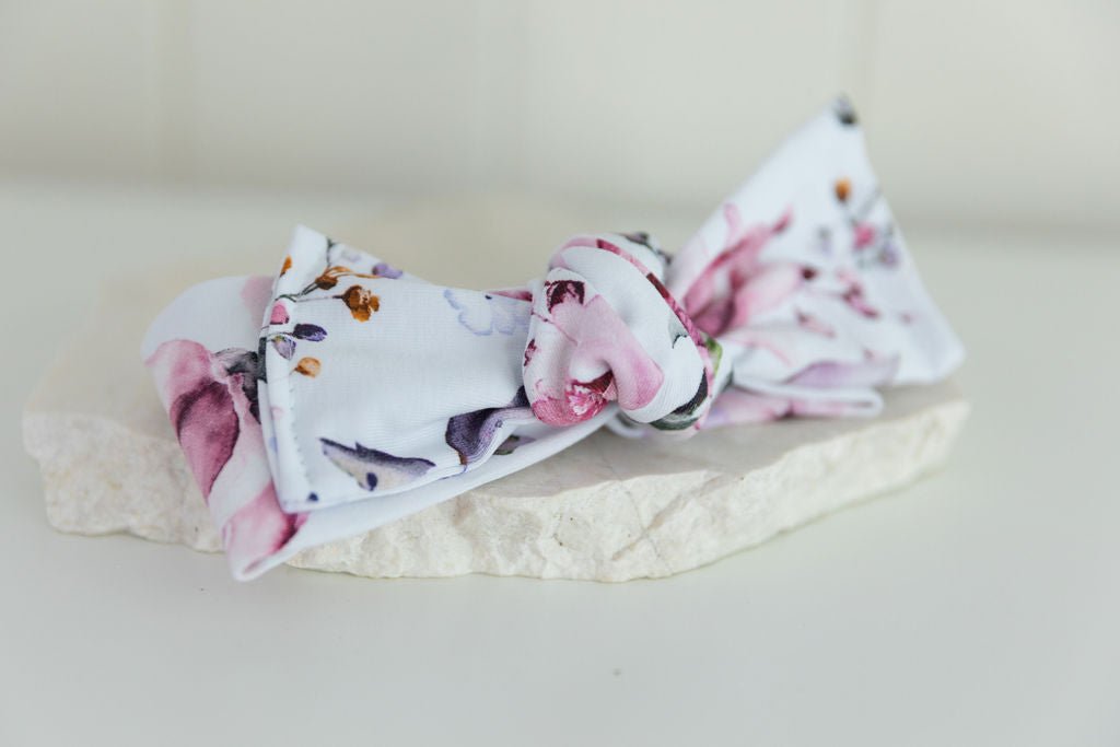 Mustard Stripe - Topknot Bow - Smitten Bub Co.
