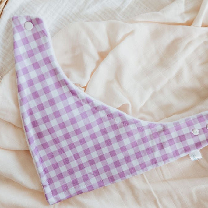 Candy Pink Gingham Bandana Baby Bib - Smitten Bub Co.