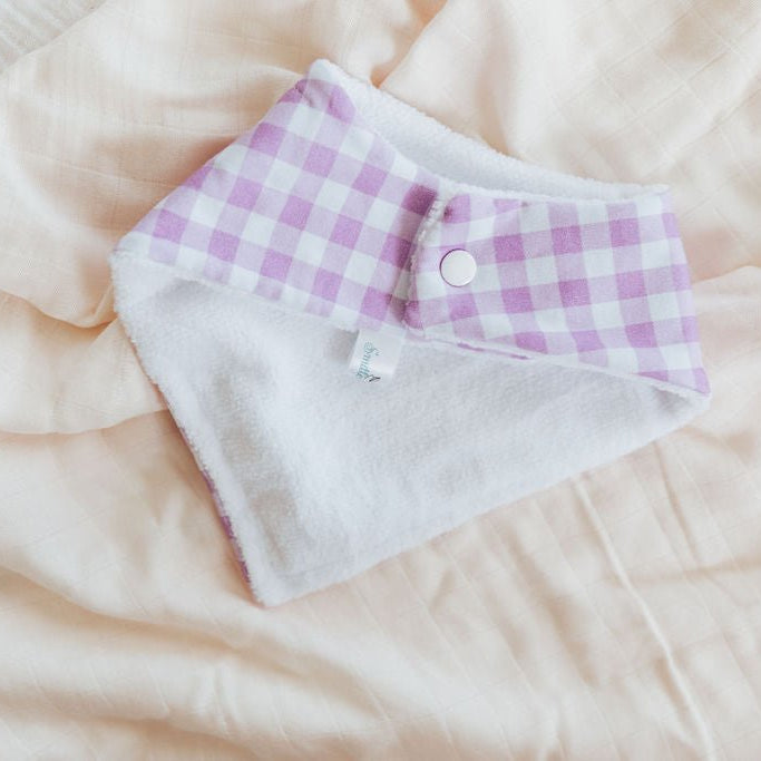 Candy Pink Gingham Bandana Baby Bib - Smitten Bub Co.