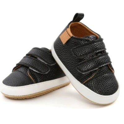 Bailey Baby/Toddler Velcro Sneakers - BLACK - Smitten Bub Co.