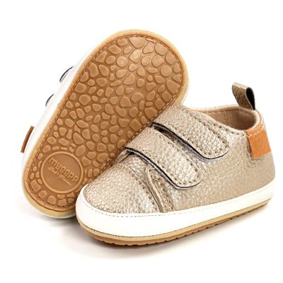 Bailey Baby/Toddler Velcro Sneakers - Gold - Smitten Bub Co.