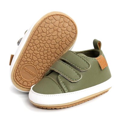 Bailey Baby/Toddler Velcro Sneakers - GREEN - Smitten Bub Co.