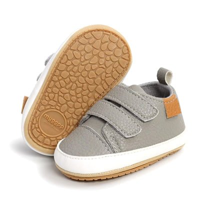 Bailey Baby/Toddler Velcro Sneakers - GREY - Smitten Bub Co.