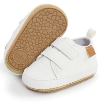 Bailey Baby/Toddler Velcro Sneakers - WHITE - Smitten Bub Co.