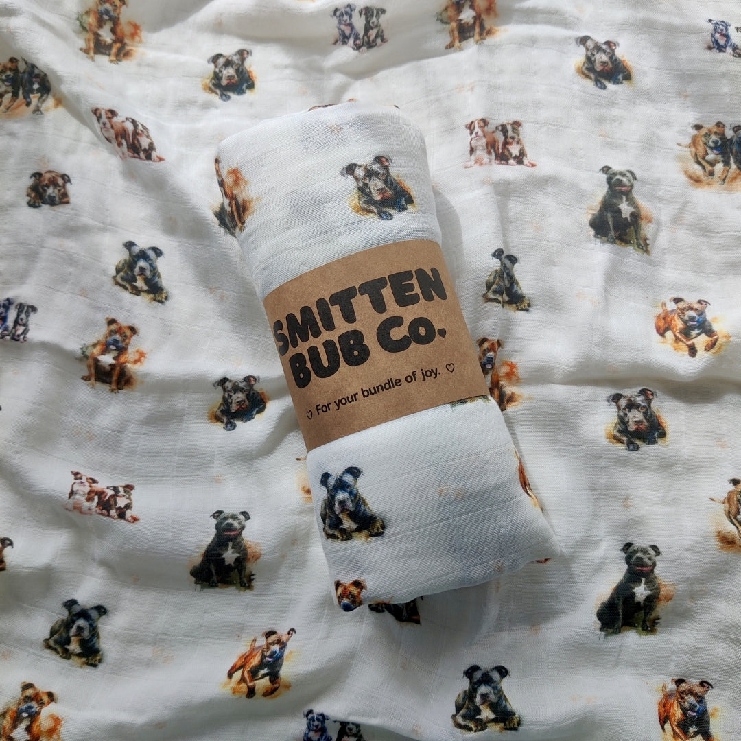 Staffy Bamboo Cotton Muslin Wrap | LIMITED AVAILABILITY