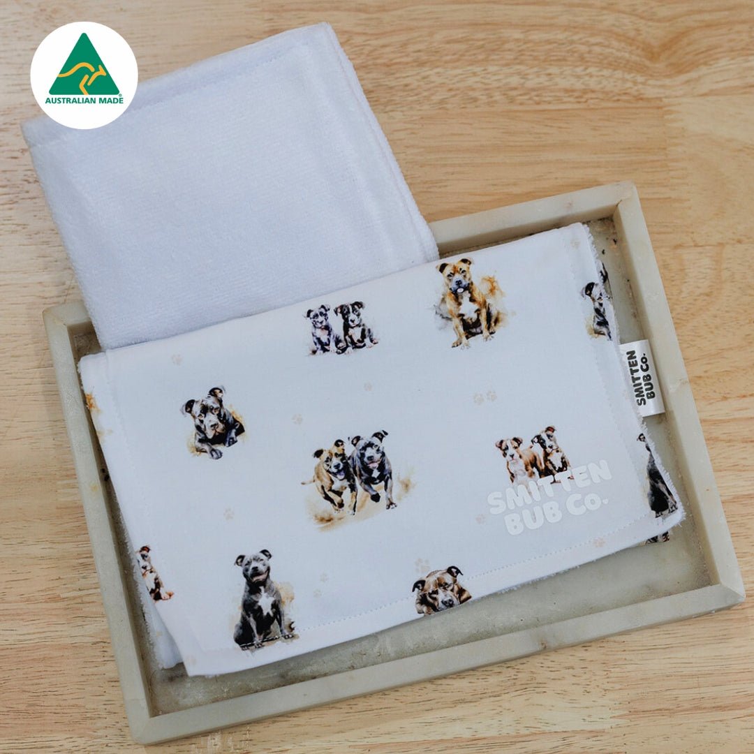 Staffy Burp Cloth - Smitten Bub Co.