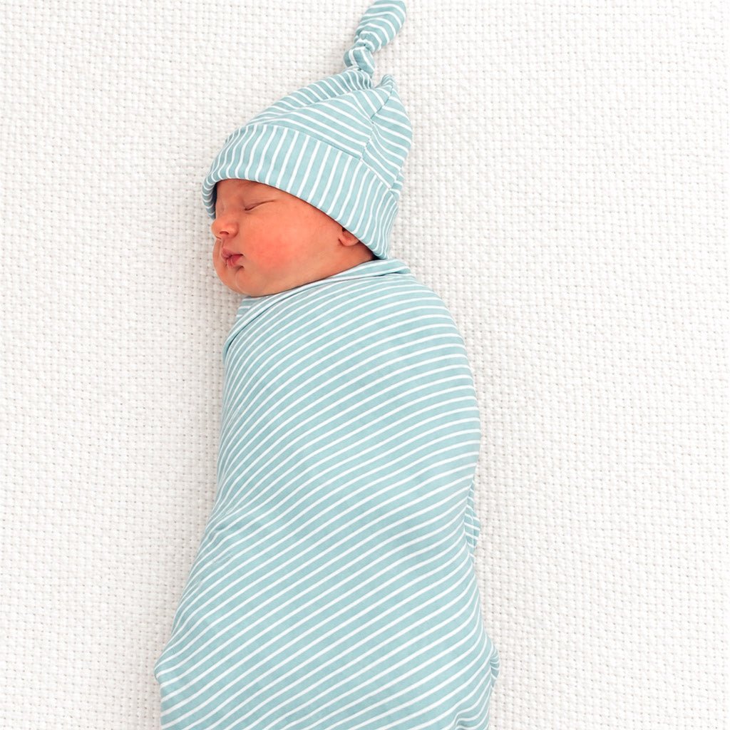 BLUE STRIPE | Jersey Swaddle Wrap Set - Smitten Bub Co.