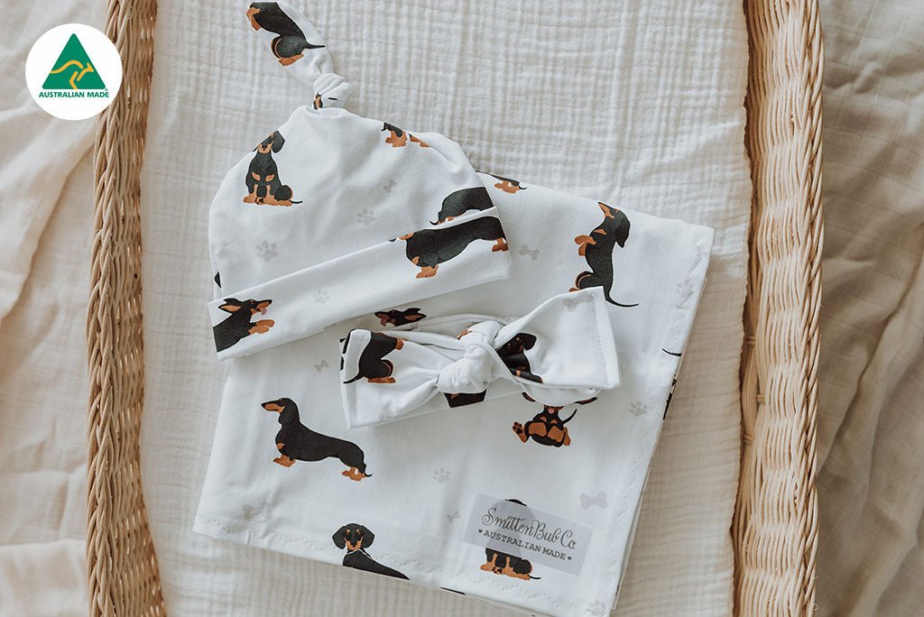 Dachshund Swaddle Set - Smitten Bub Co.