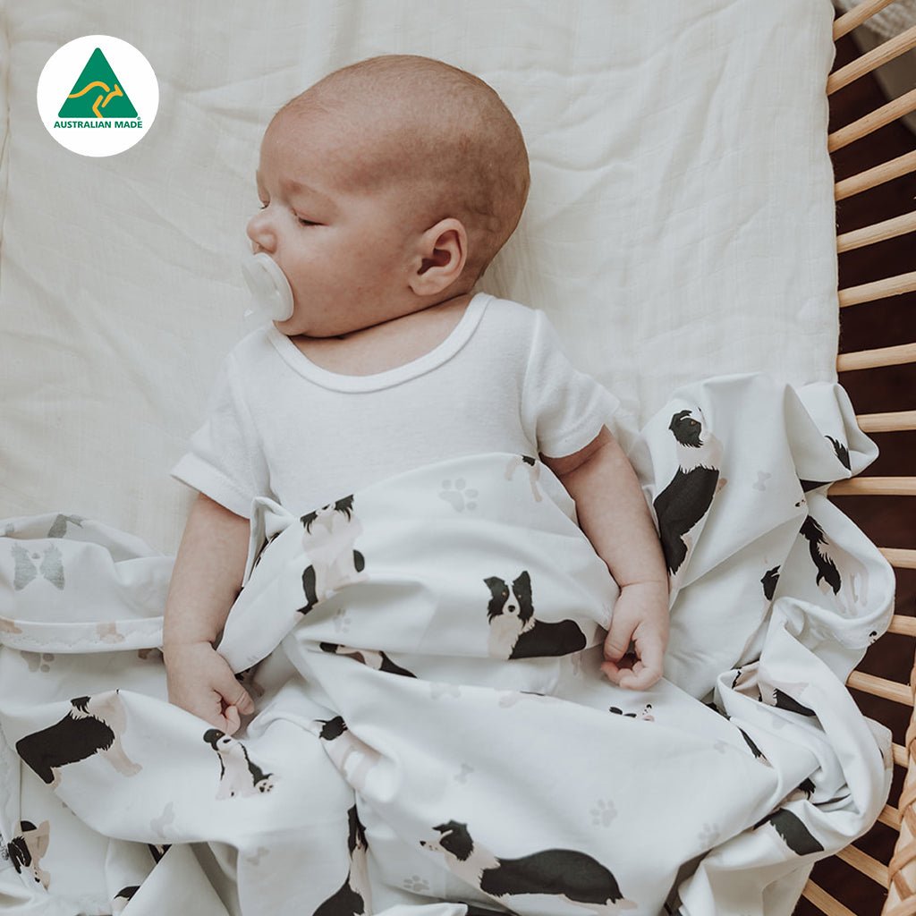 Border Collie Swaddle Set - Smitten Bub Co.